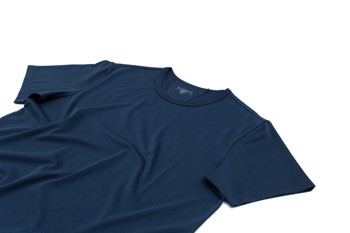 Super Fine Cotton/Spandex Short Sleeve Dust Blue Daniel Buchler