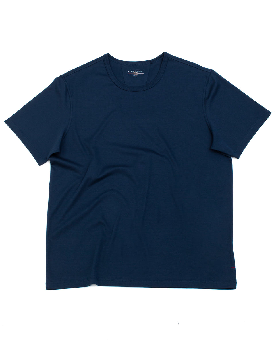 Super Fine Cotton/Spandex Short Sleeve Dust Blue Daniel Buchler