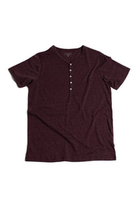 Recycled Cotton/Poly Wine Heather Henley