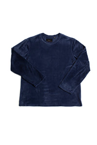 Chainlink Brushed Poly/Spandex Velour Navy Pull Over
