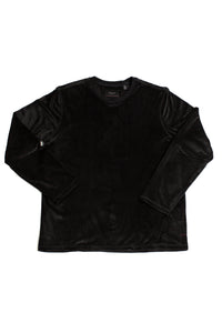 Chainlink Brushed Poly/Spandex Velour Black Pull Over