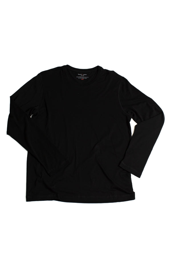 Men's long sleeve shirt in black peruvian pima cotton