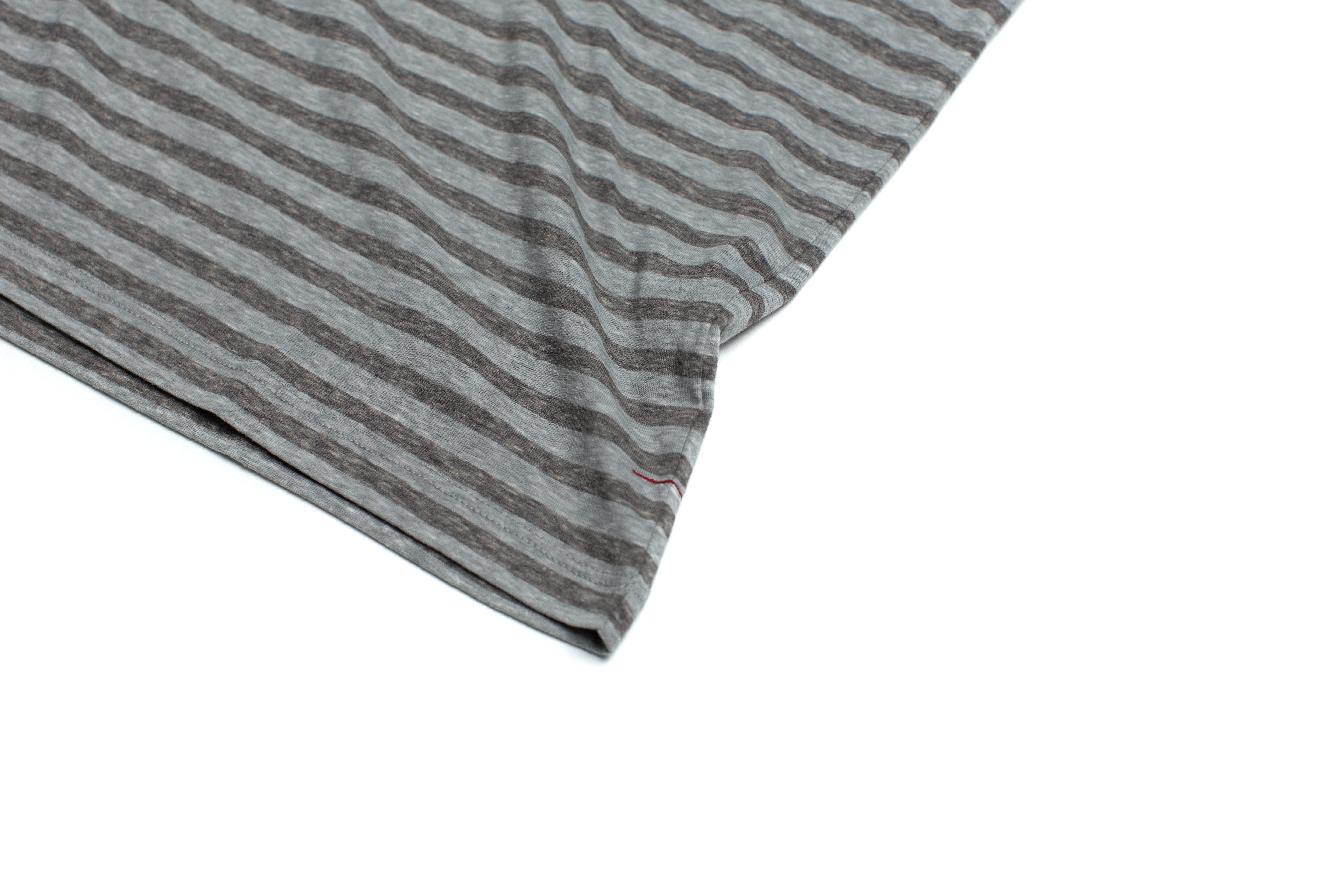 Recycled Cotton/Poly Heather Grey Stripe Henley