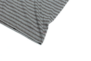 Recycled Cotton/Poly Heather Grey Stripe Henley