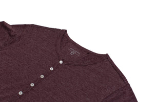Recycled Cotton/Poly Wine Heather Henley