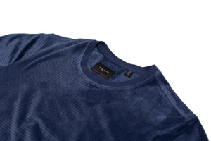 Chainlink Brushed Poly/Spandex Velour Navy Pull Over