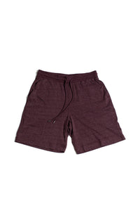 Recycled Cotton/Poly Heather Wine Short