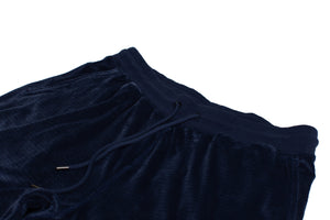 Chainlink Brushed Poly/Spandex Velour Navy Jogger