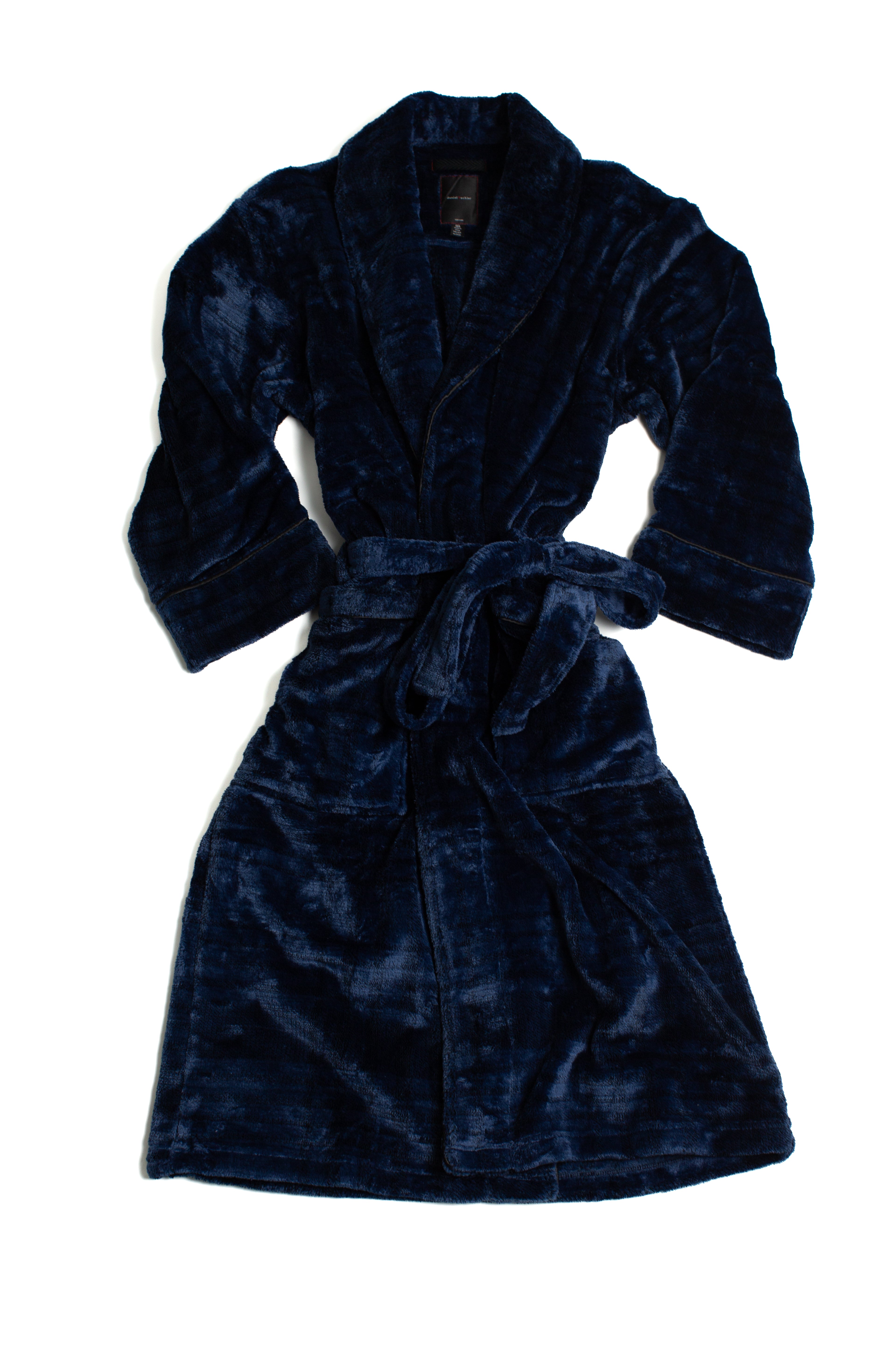 Heather Square Robe in Navy