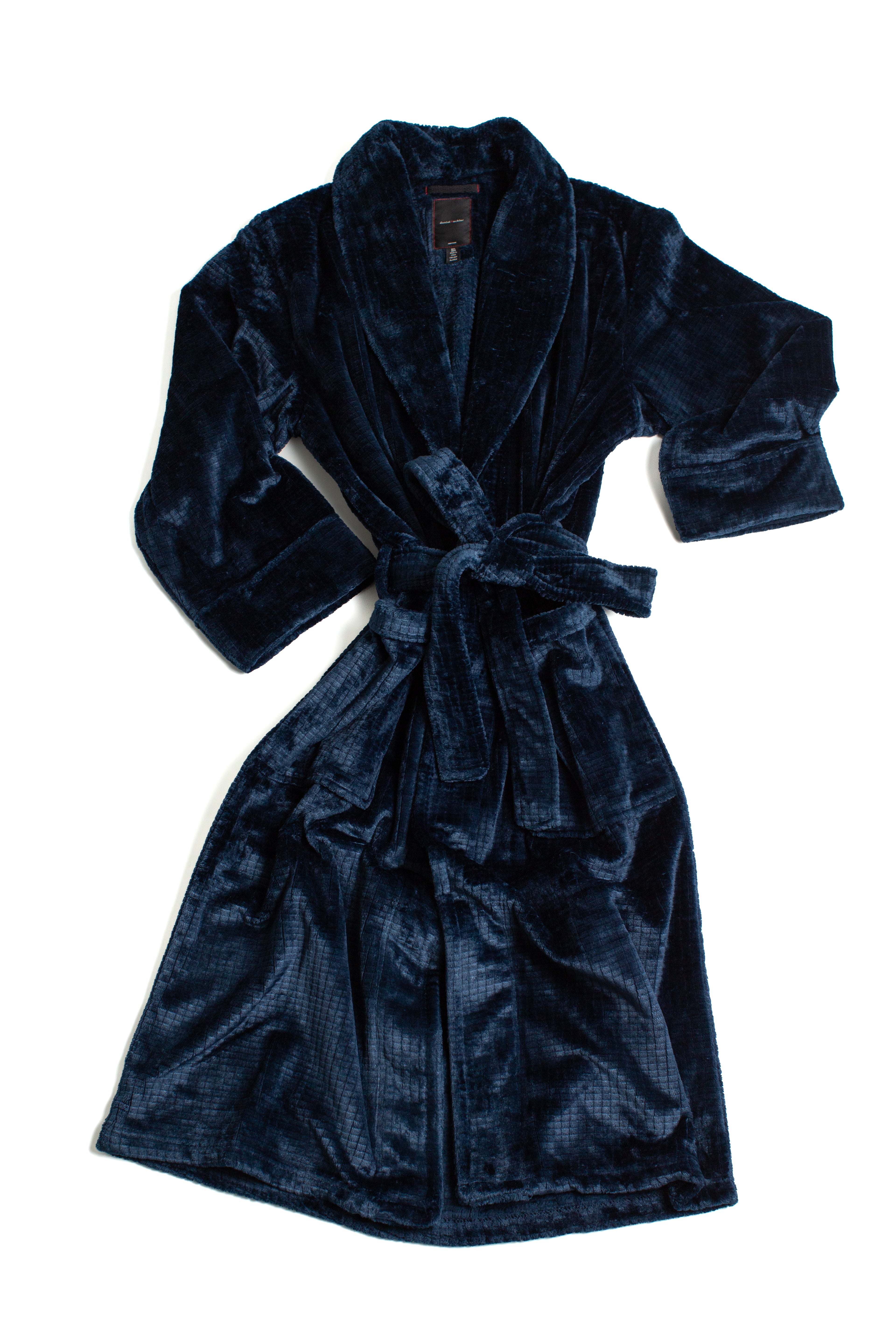 Plush Polyester Tiny Square Midnight Robe