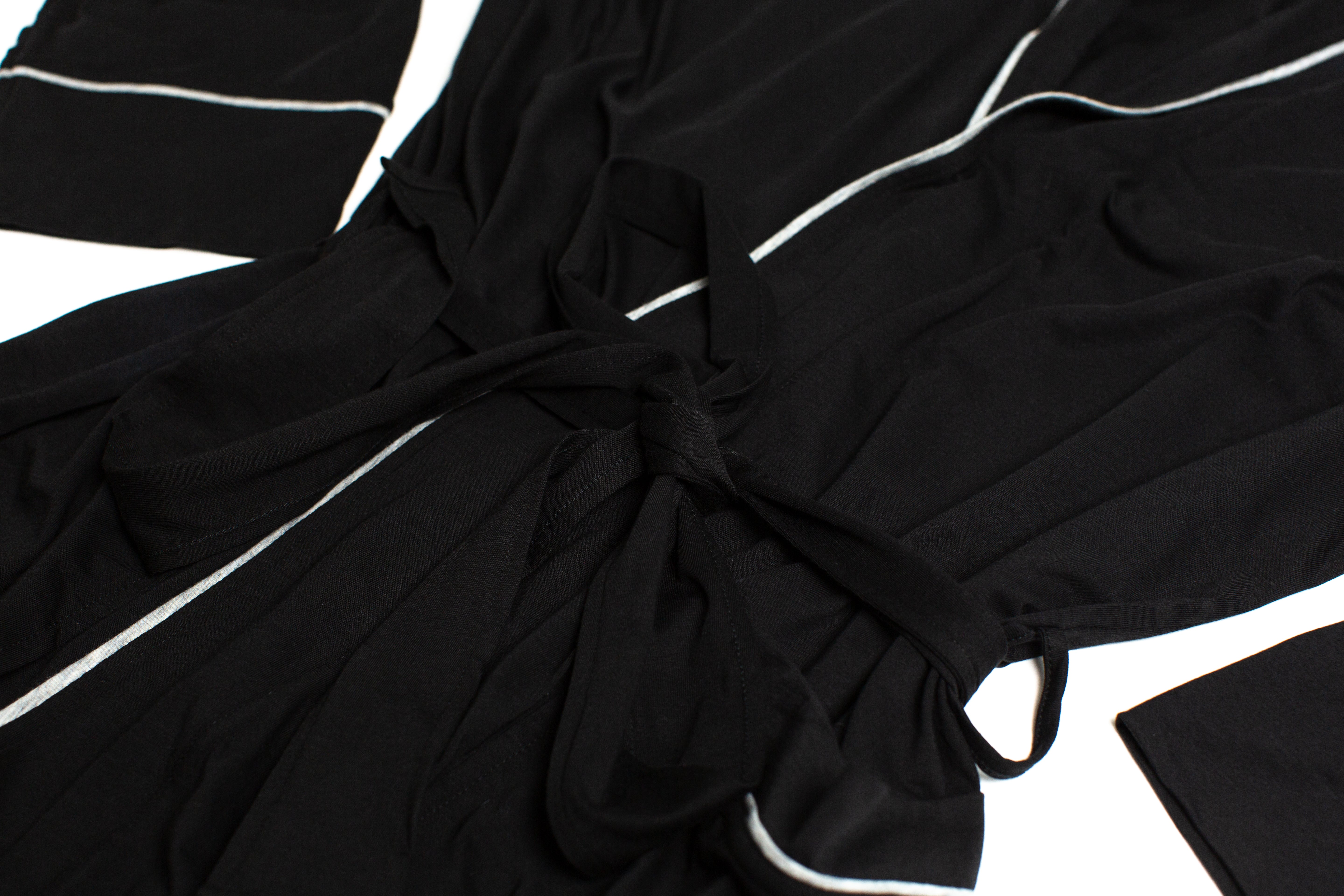 100% Peruvian Pima Cotton Black Robe