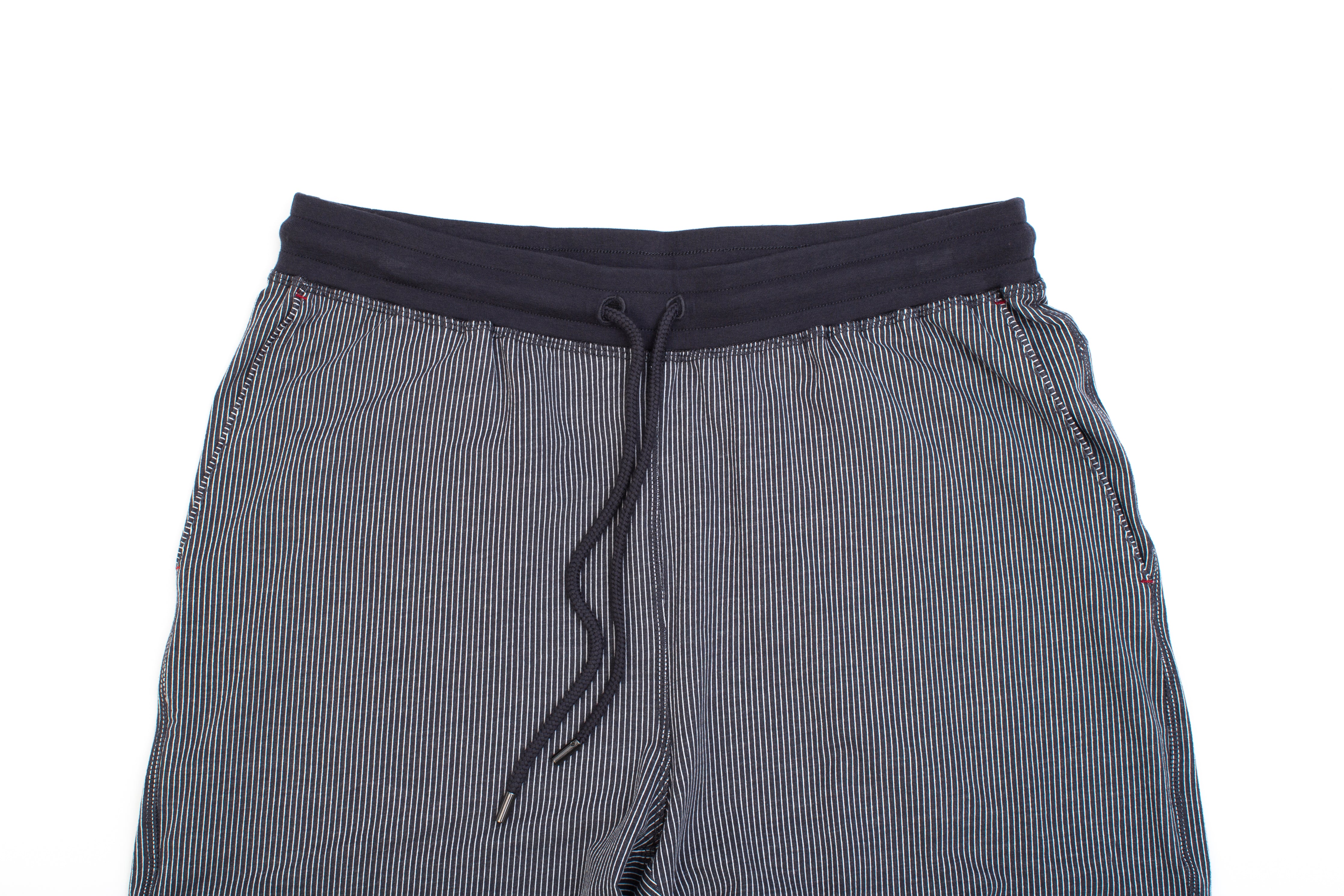 Striped Cotton/Modal/Spandex Cuffed Pant