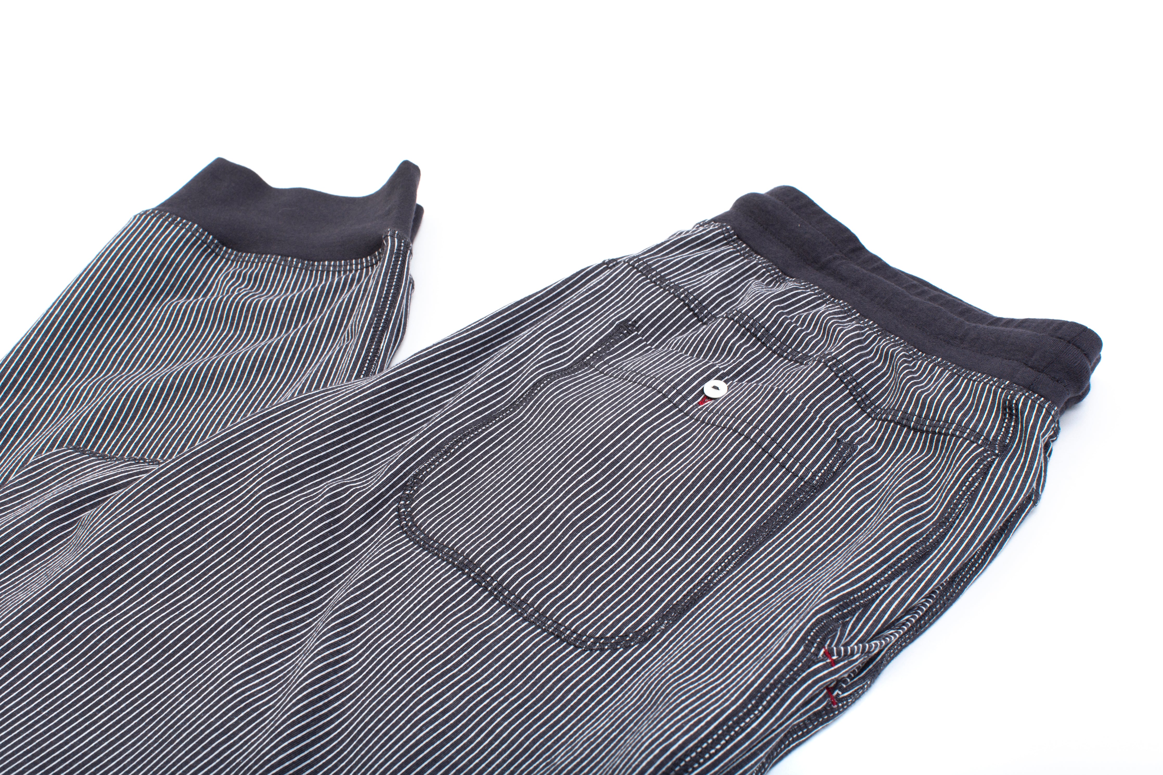 Striped Cotton/Modal/Spandex Cuffed Pant