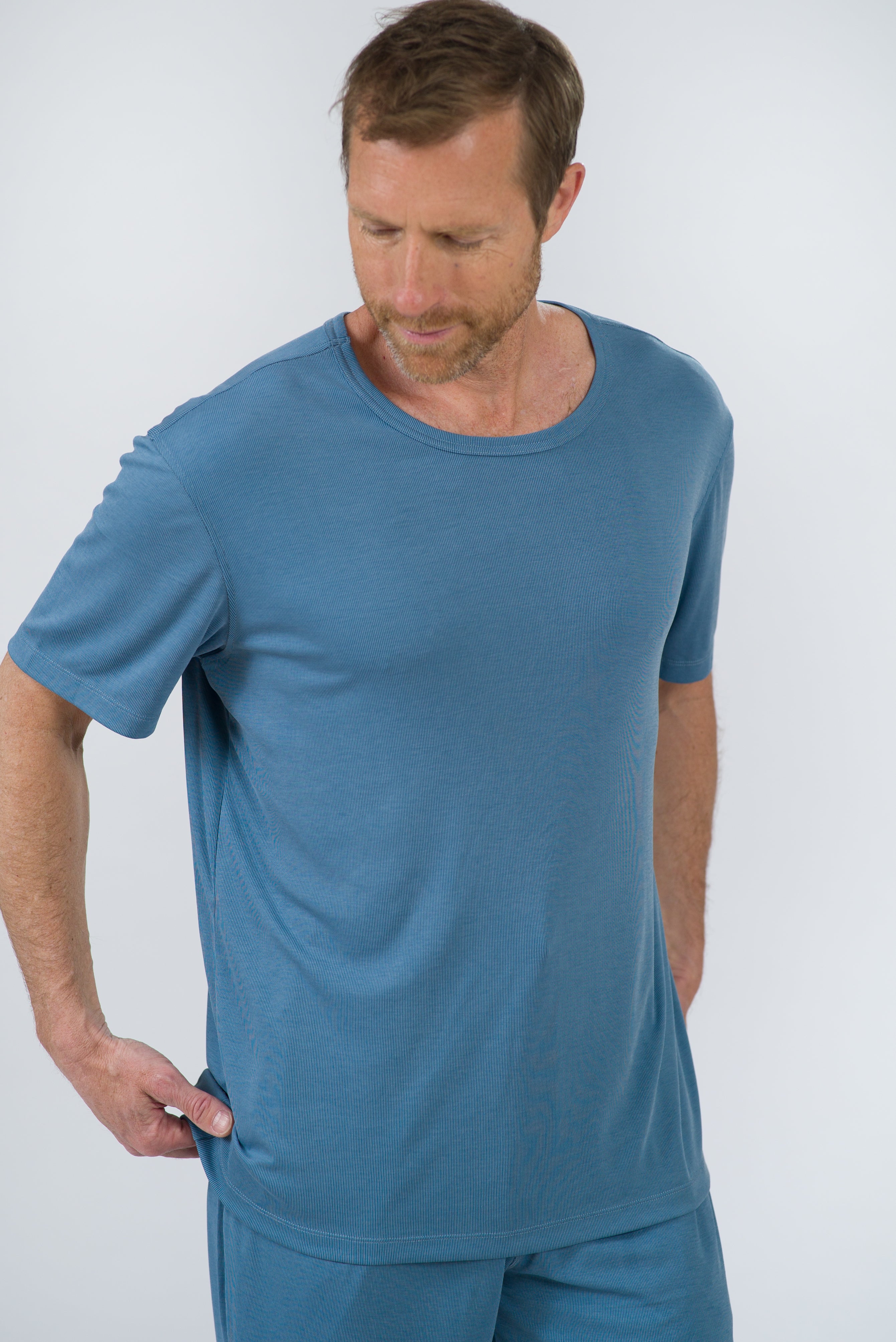Ribbed Modal/Poly Short Sleeve Tee