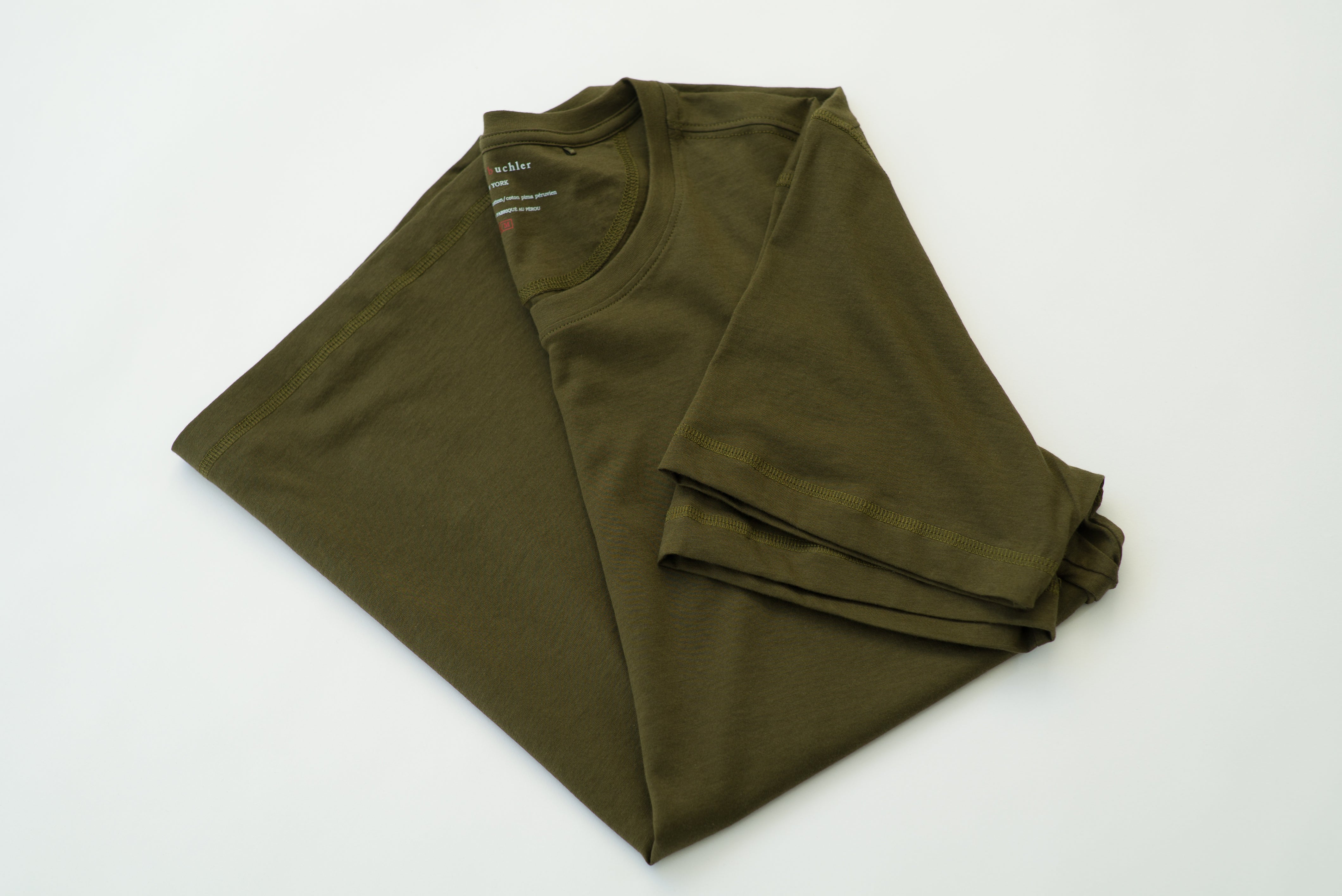 100% Peruvian Pima Cotton Olive Crewneck