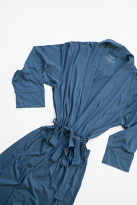 100% Peruvian Pima Cotton Denim Blue Robe