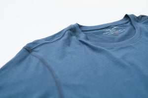 100% Peruvian Pima Cotton Denim Blue Long Sleeve