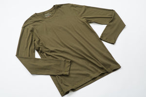 100% Peruvian Pima Cotton Olive Long Sleeve
